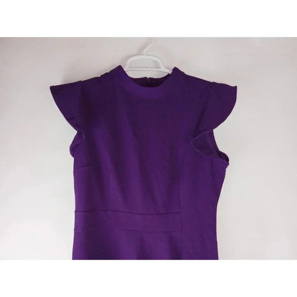 7th Avenue Womens Top Purple Flutter Sleeve Blouse Asymmetrical Hem Size L - Picture 7 of 11